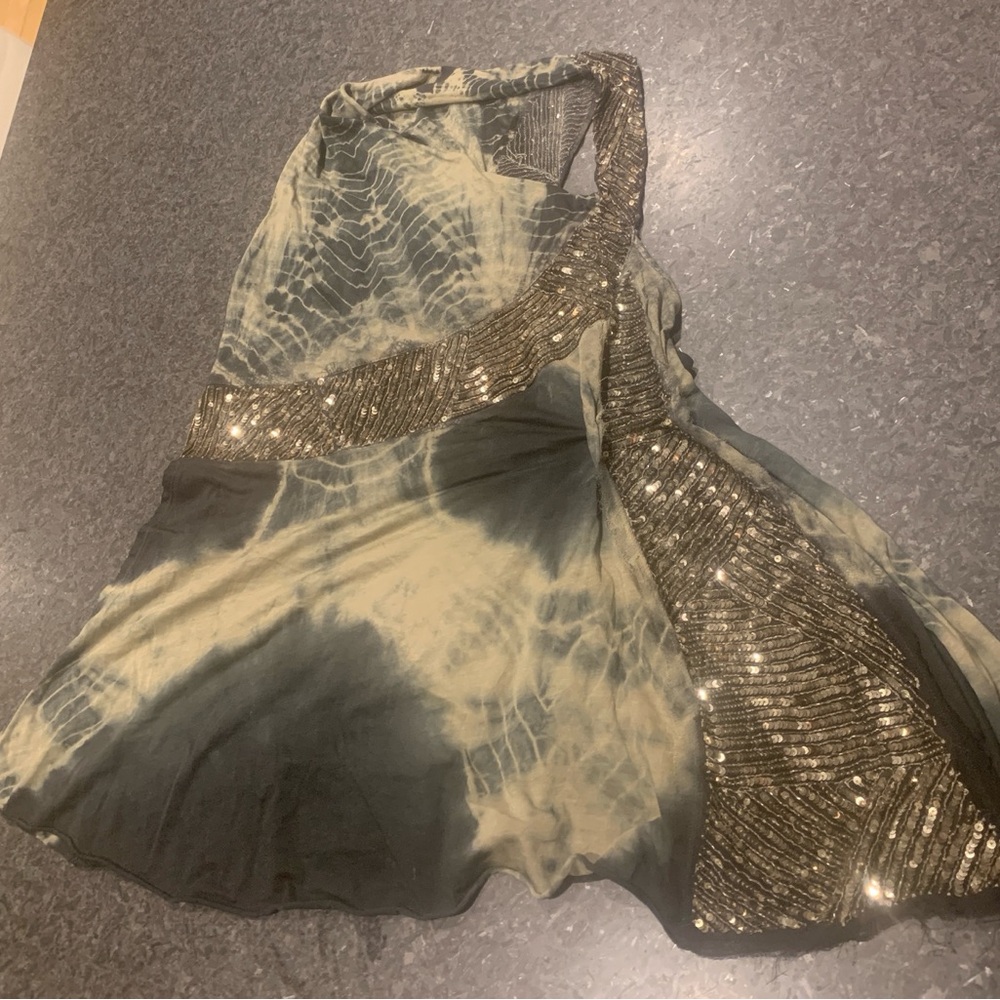 All Saints Spitalfields | Tie-dye Sequin Aloe Jersey Silk Tank Top | Sz 14 - Picture 3 of 11